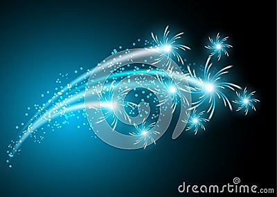 Salute and firework Vector Illustration