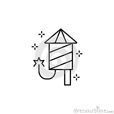 Salute, fireworks icon. Simple line, outline vector of new year icons for ui and ux, website or mobile application Stock Photo