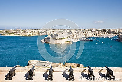 Saluting Battery, Valletta, Malta Stock Photo