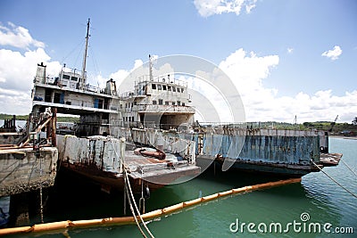 scraps from the monte serrat ferry boat Editorial Stock Photo