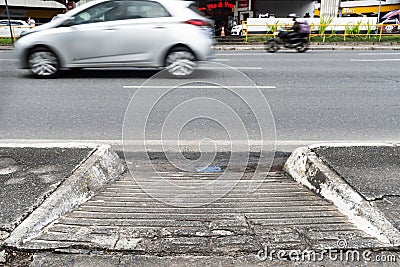 Salvador, Bahia, Brazil - August 11, 2023: Access ramp for wheelchair users and people with physical motor disabilities. Avenida Editorial Stock Photo