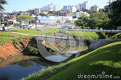 Exposed sewage channel in salvador Editorial Stock Photo