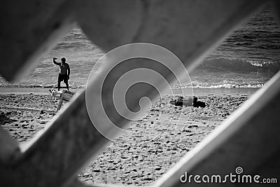 People sleeping on the sand of the beach after Carnival night Editorial Stock Photo