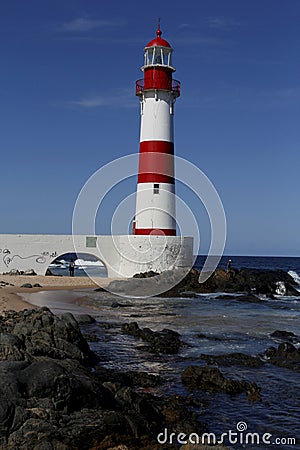 Itapua lighthouse in salvador Editorial Stock Photo