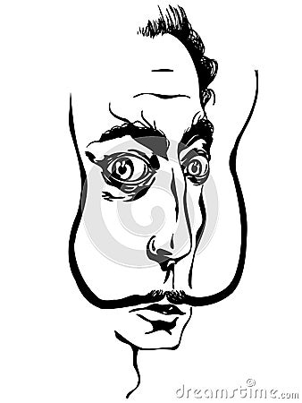 Salvador Dali Cartoon Illustration