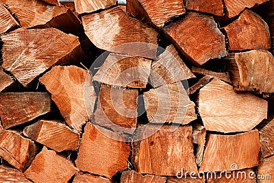 Salvaged old growth raw split cedar wood logs cut Stock Photo