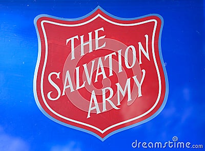 Salvation Army shield at the Nastional Memorial Arboretum, Alrewas. Editorial Stock Photo