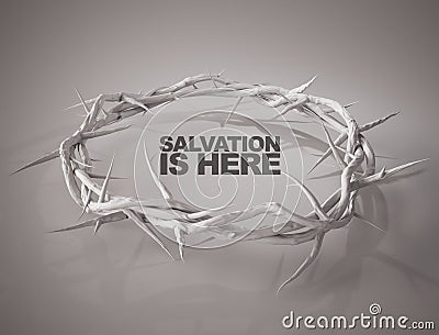 Salvation is Here Crown of Thorns 3D Rendering Stock Photo