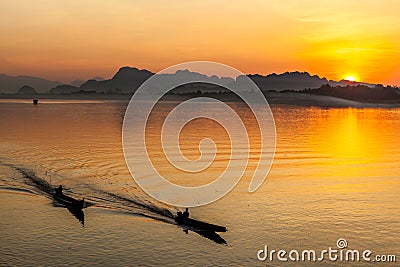 Salween River in Hpa-An. Stock Photo