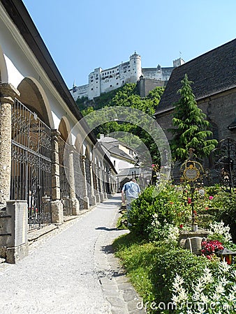 Salzburg, Austria, Austrian summer street Editorial Stock Photo