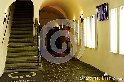 Mozart`s Birthplace Museum inside view. Editorial Stock Photo