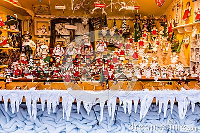 Salzburg, Austria. Handcrafted Traditional Christmas tree decorations in Salzburg Christmas Market. Editorial Stock Photo