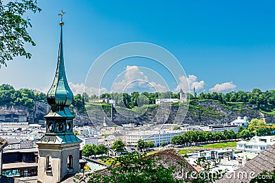 Salzburg, Austria: Historical Architecture and Verdant Landscapes Stock Photo
