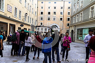 Hagenau Square in Salzburg Editorial Stock Photo