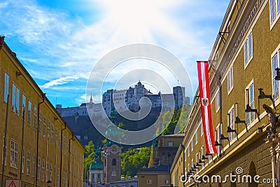 Salzburg, Austria - May 01, 2017: Hohensalzburg Fortress, Salzburg at Austria Editorial Stock Photo