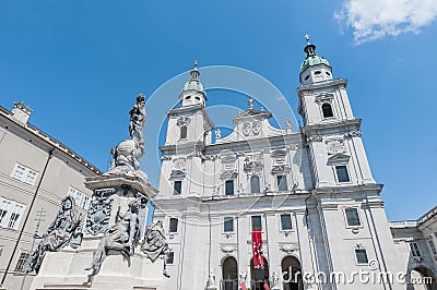 The Salzburg Cathedral (Salzburger Dom) at Salzburg, Austria Stock Photo