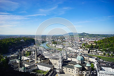 Salzburg town : high view Editorial Stock Photo