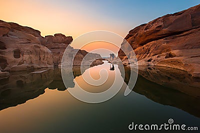 Sam Phan Bok Grand Canyon of Thailand, Ubon Ratchathani. Editorial Stock Photo