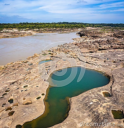 Sam Phan Bok rock Grand Canyon in Ubon, Thailand Stock Photo