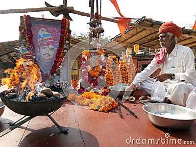 Samadhi Sthal of Dham Om Banna Editorial Stock Photo