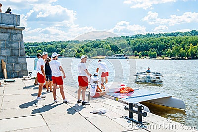 Samara University solar boat team Editorial Stock Photo