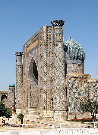 Samarkand Registan Sher-Dor Madrasah 2007 Stock Photo