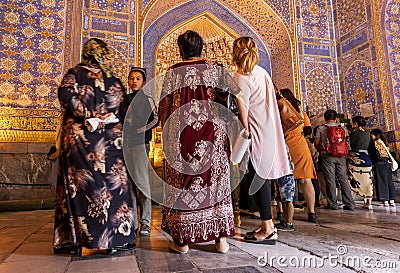 Samarqand Tillya-Kori Madrasah Tourist Editorial Stock Photo