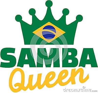 Samba queen with brazil flag Vector Illustration