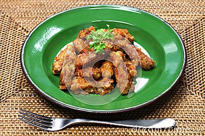 Sambal goreng tempe, indonesian food, vegetarian food Stock Photo