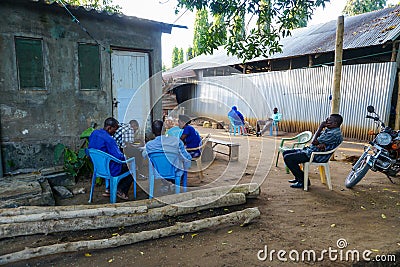 SAMBURU, KENYA - Nov 03, 2020: People attending a meeting Editorial Stock Photo