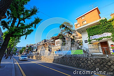 Samcheong street on Jun 19, 2017 in Seoul city, Korea Editorial Stock Photo