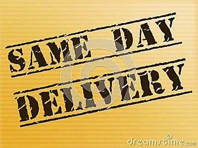 Same-day delivery means 24-hour Express service - 3d illustration Cartoon Illustration