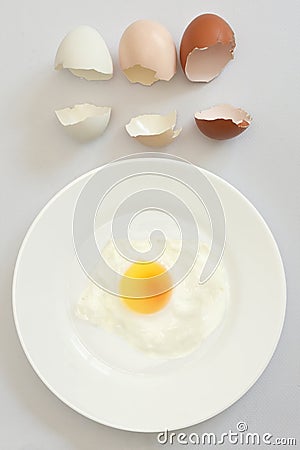 We are the same. Fried egg concept Of Bullying, Discrimination, Racism Stock Photo