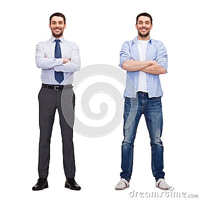 Same man in different style clothes Stock Photo
