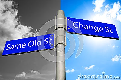 Same old or change ? Stock Photo