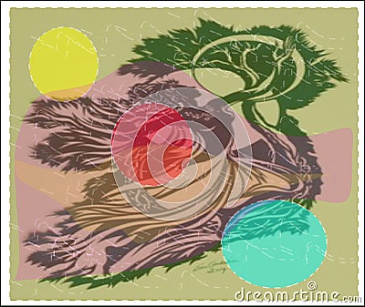 The same tree in girl the pef was victory newspaper Vector Illustration
