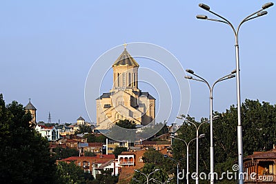 Sameba cathedral in Tbilisi, Georgia Stock Photo