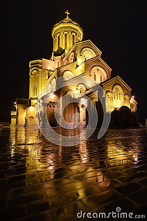 Sameba, St. Trinity cathedral in Tbilisi, Georgia Stock Photo