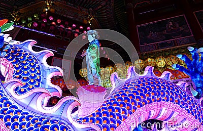 Busan, Korea-May 4, 2017: Samgwangsa temple decorated with lanterns Editorial Stock Photo