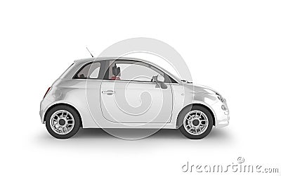 Samll car mock up on white background, 3D illustration Stock Photo