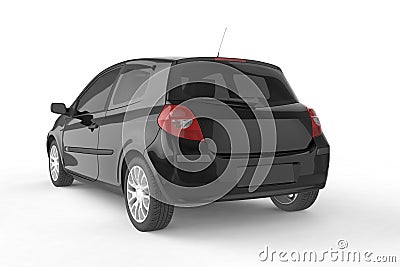 Samll car mock up on white background, 3D illustration Cartoon Illustration