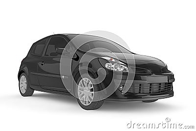 Samll car mock up on white background, 3D illustration Cartoon Illustration