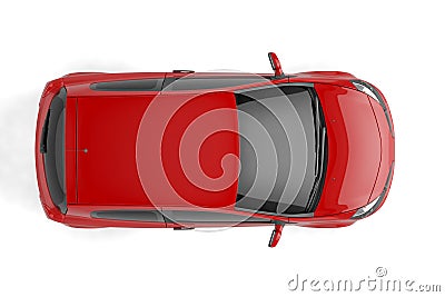 Samll car mock up on white background, 3D illustration Cartoon Illustration