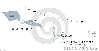 Samoan Islands political map Vector Illustration