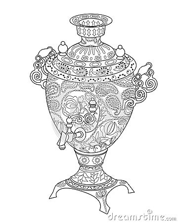 Samovar with high details. Vector Illustration