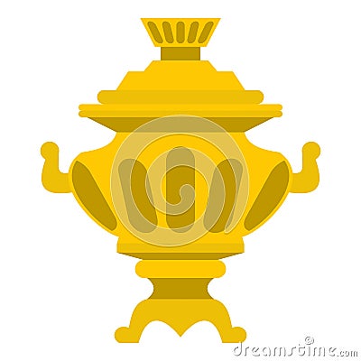 Samovar icon, flat style Vector Illustration