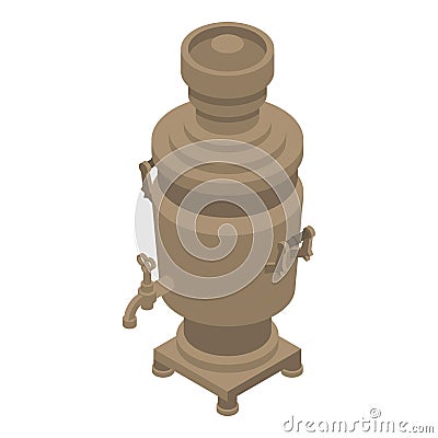 Samovar icon, isometric style Vector Illustration