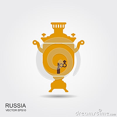 Samovar flat icon. Vector Illustration