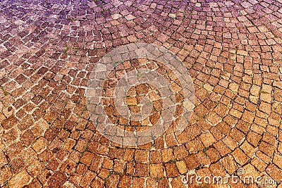 Sampietrini pavement in Rome, may be used as background Stock Photo