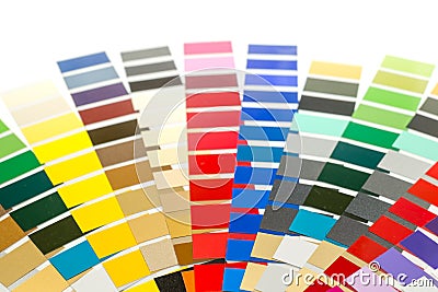 Sample colors catalogue on white background Stock Photo